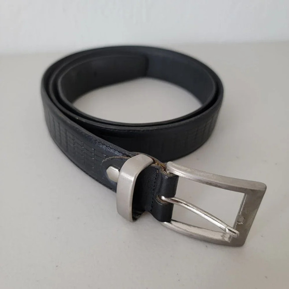 Genuine Italian Leather Belt Black Men 32 - Picture 2 of 12